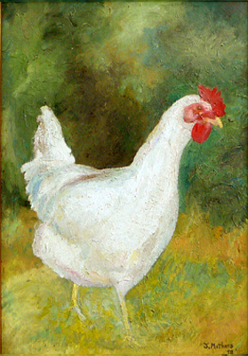 jane mathers oil painting chicken alice