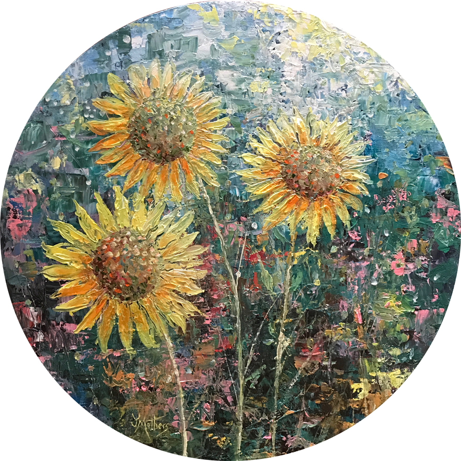 jane mathers sun flowers painting brisbane artist