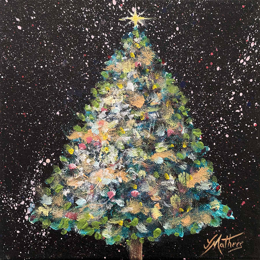 christmas tree painting by jane mathers