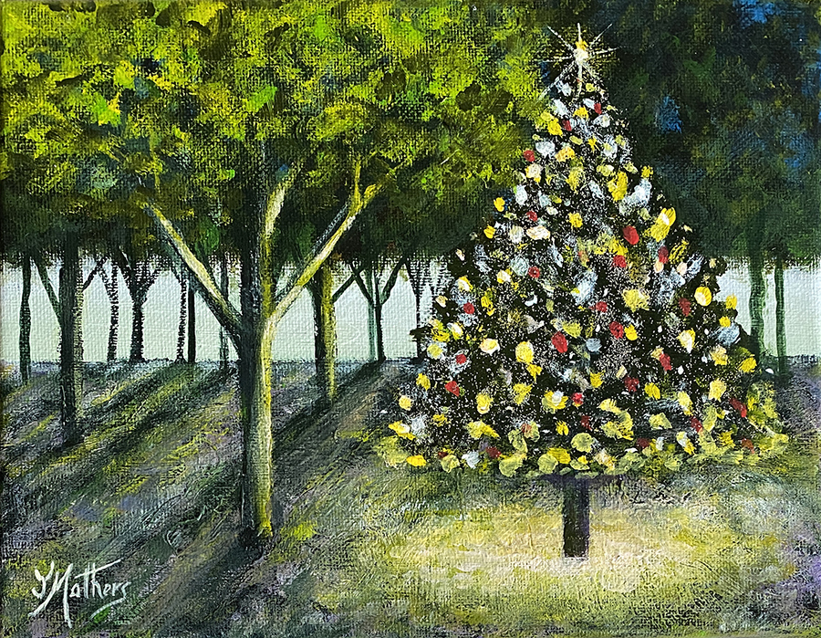 christmas tree painting