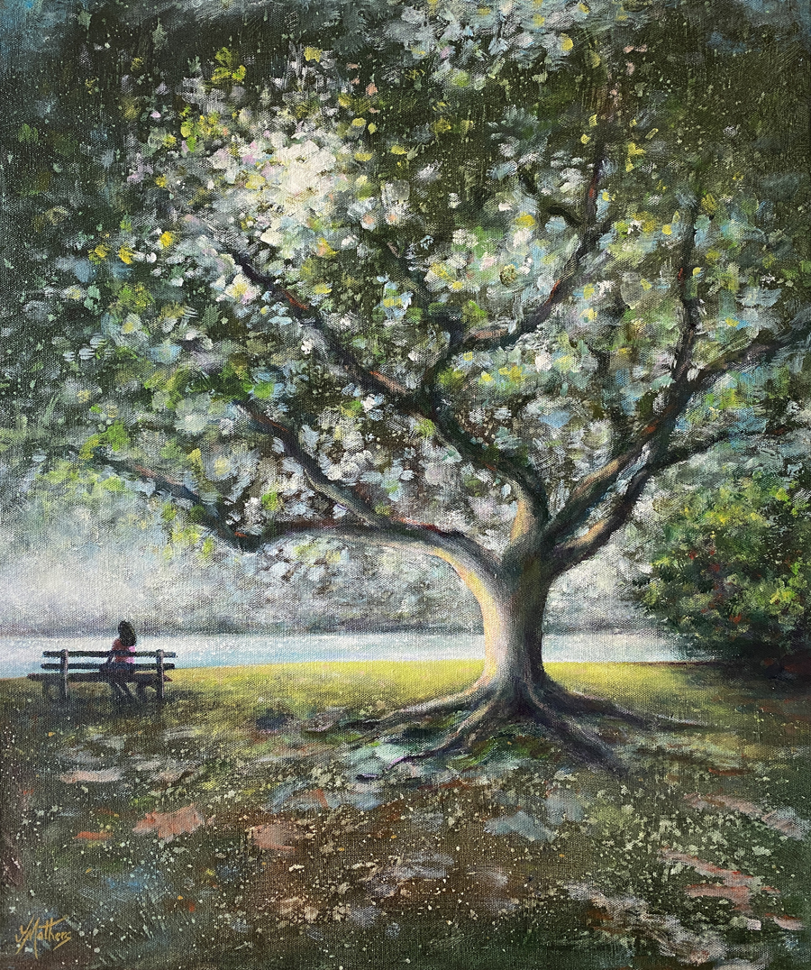 quiet time in newstead park by jane mathers art