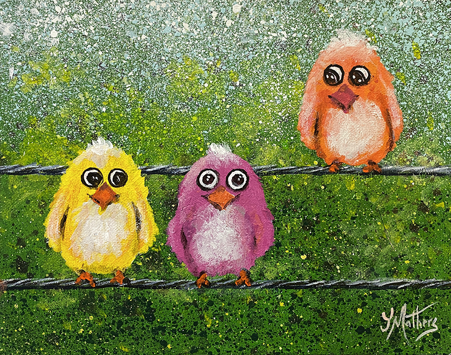 birds on a wire by jane mathers